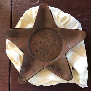Americana Rustic NWT Star shaped candle holders set of 4